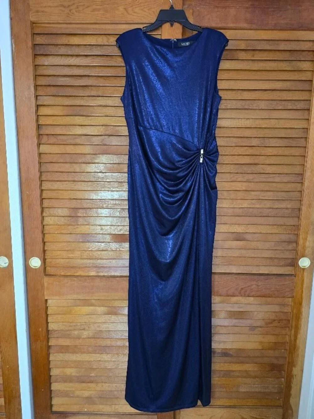 Lauren Ralph Lauren Metallic Jersey Column Gown Small